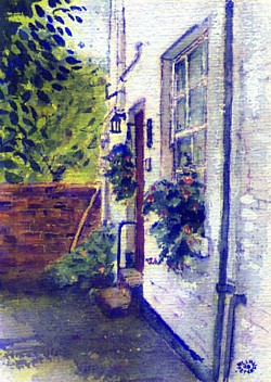 Little Meadow Cottage. Watercolour by Jif Peters